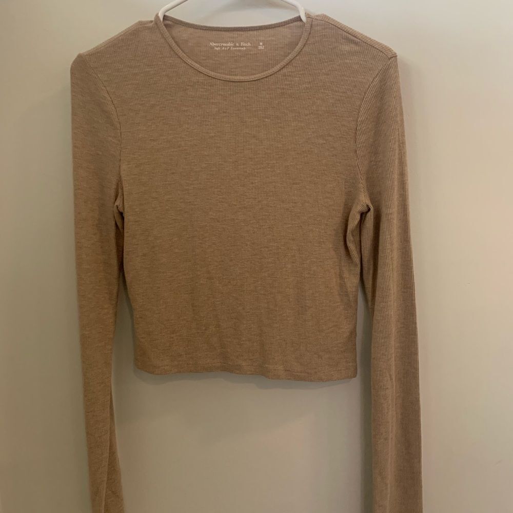 Abercrombie & Fitch Tan Fitted Crop T-Shirt
